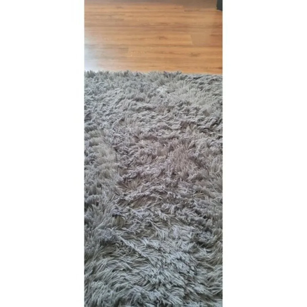 New 4x6 Soft Grey Shag Rug Washable Fluffy Carpet for Bedroom Nursery Dorm